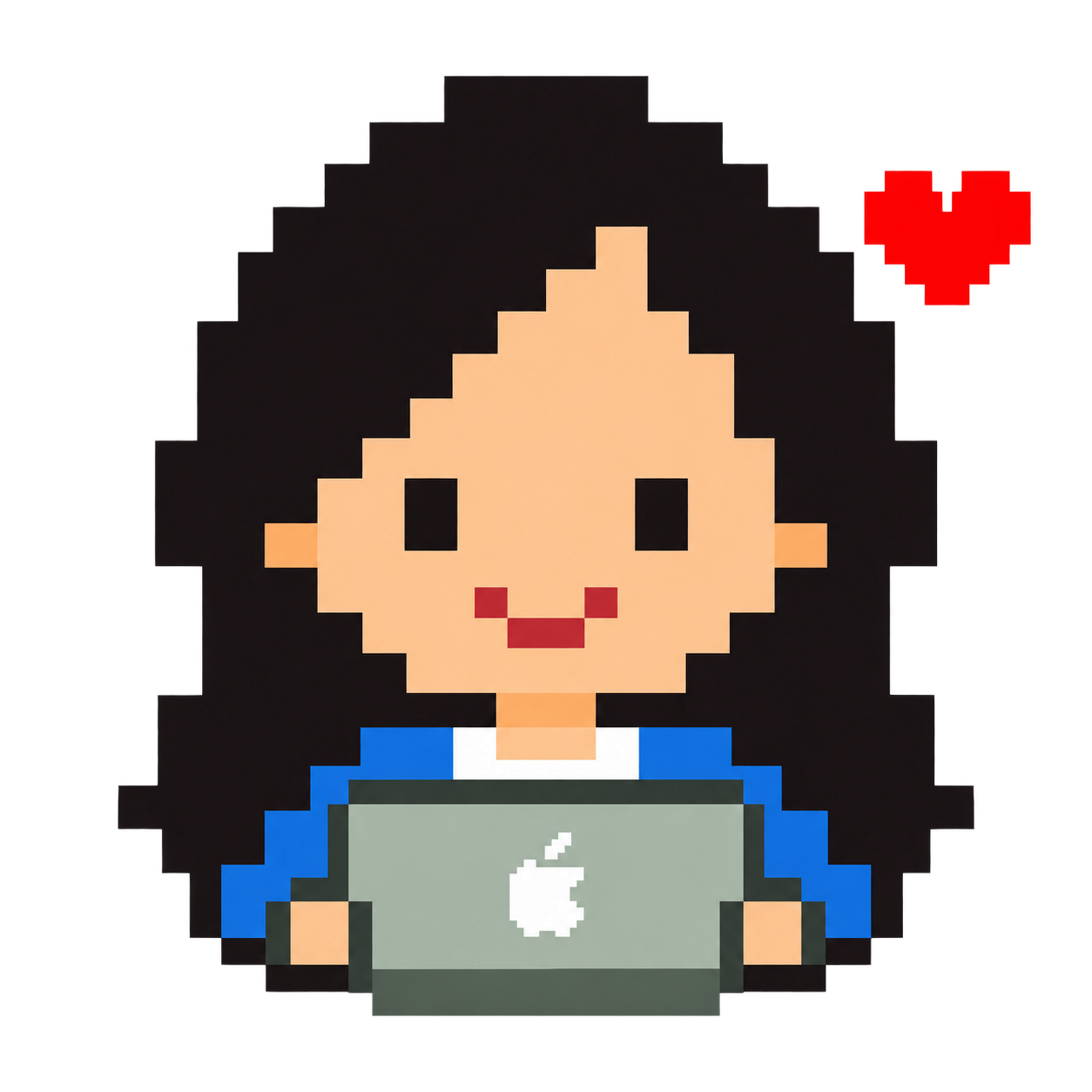 Pixel avatar of Yekyung at her laptop